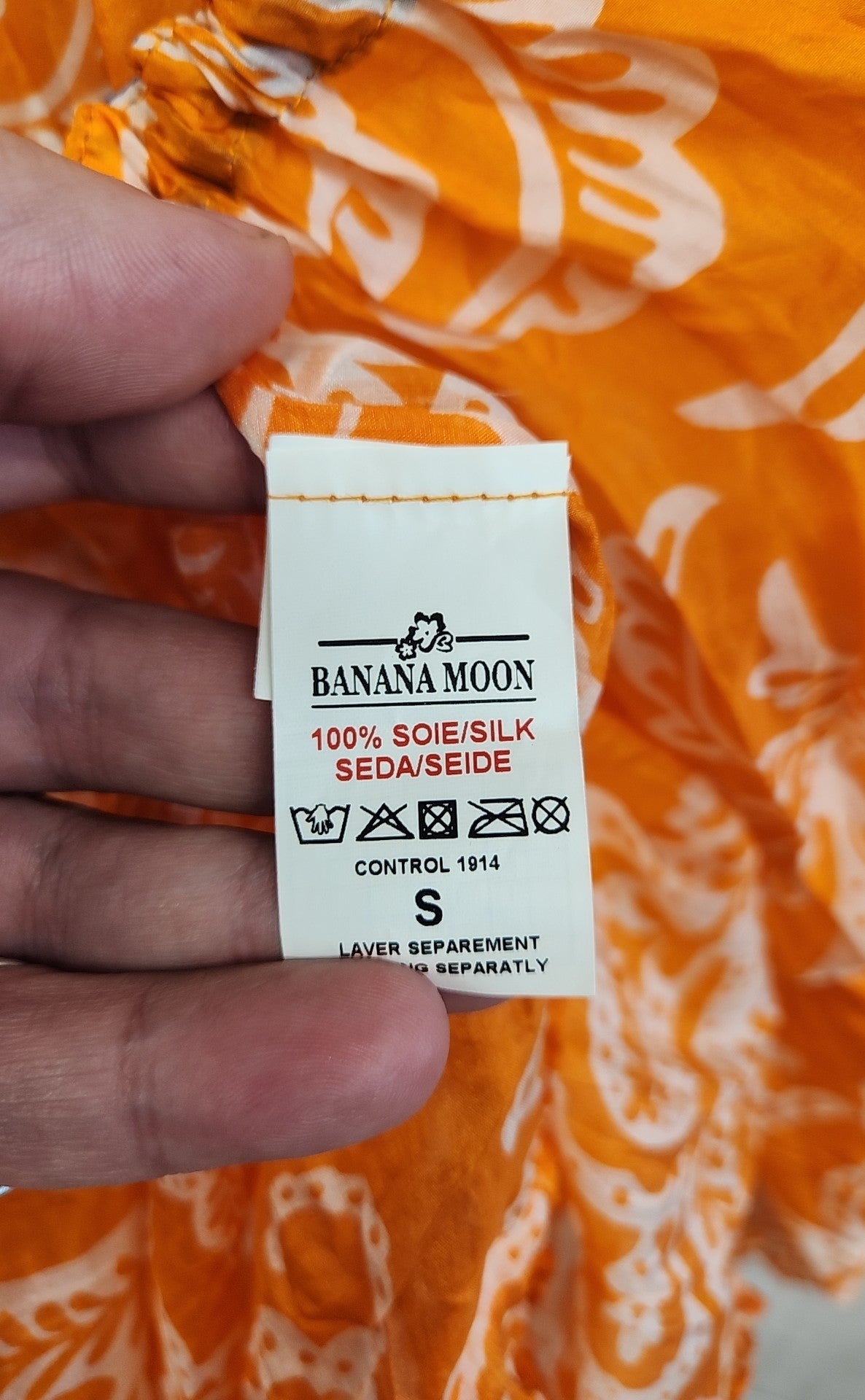 BananaMoon Women's Size S Orange Silk Cover-Up