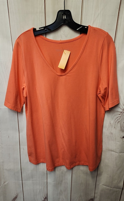 Susan Graver Women's Size L Pink Short Sleeve Top
