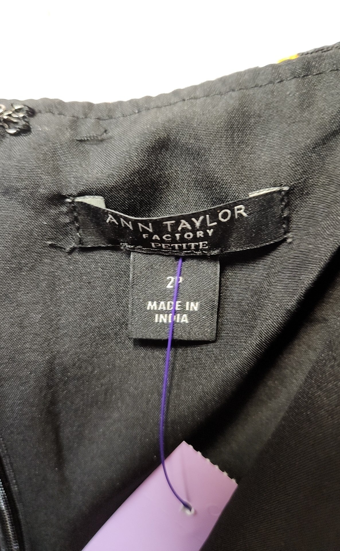 Ann Taylor Women's Size 2 Petite Black & Orange Dress