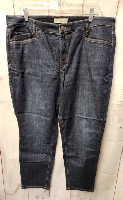 J Jill Women's Size 34 (18/1X) Blue Jeans Smooth Fit Slim Ankle