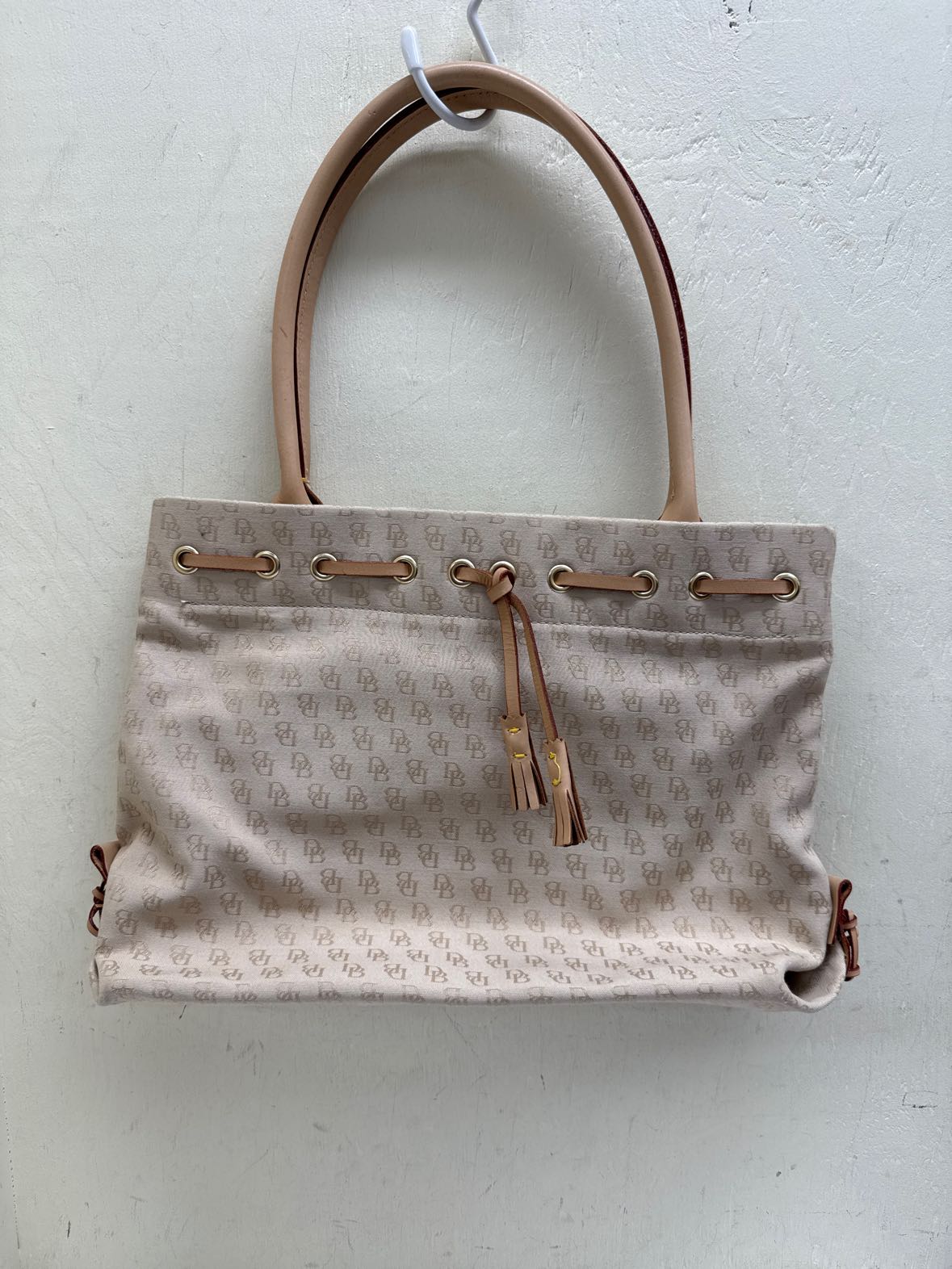 Dooney & Bourke Signature Beige Canvas Tote Bag