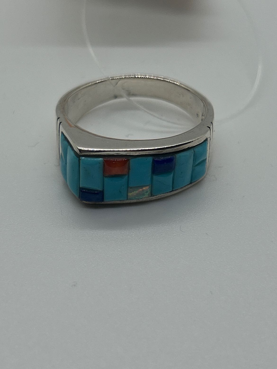 Ring Size 12 Blue Turquoise .925 Sterling Silver Ring