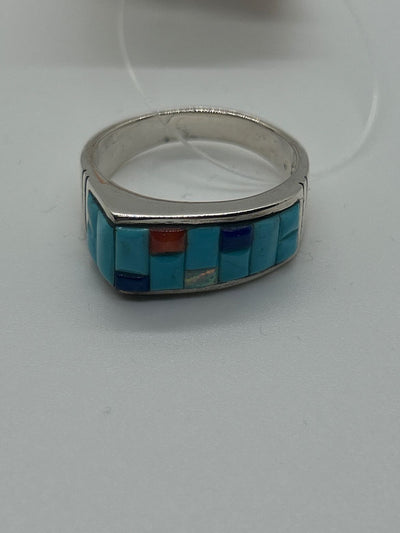 Ring Size 12 Blue Turquoise .925 Sterling Silver Ring