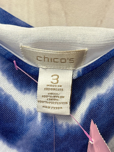 NWT Chico's Women's Size 3 = XL Blue Short Sleeve Top
