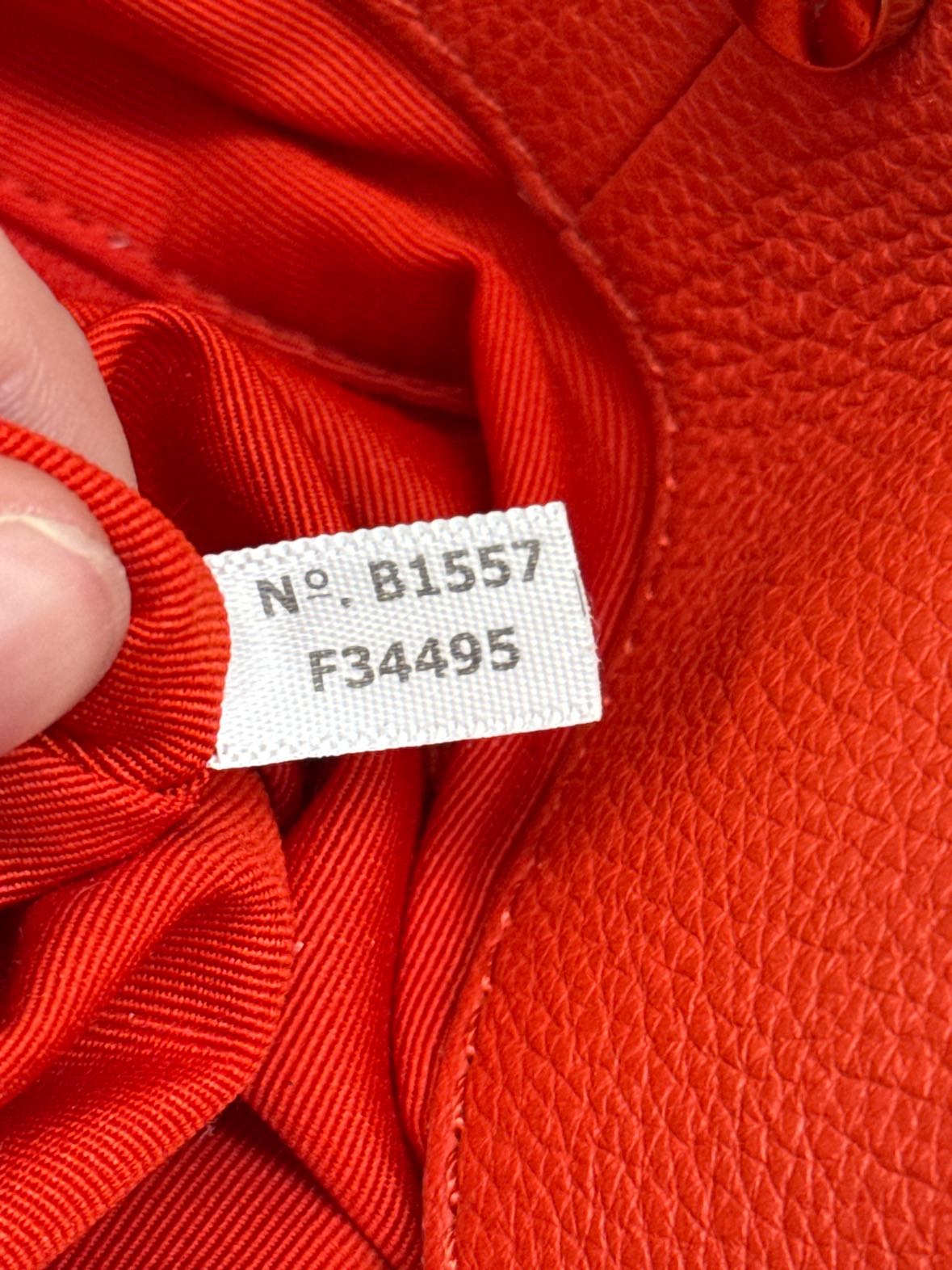 Coach Madison Phoebe F34495 Coral Orange Pebbled Leather Shoulder Bag Purse