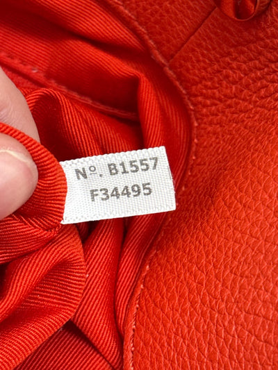 Coach Madison Phoebe F34495 Coral Orange Pebbled Leather Shoulder Bag Purse