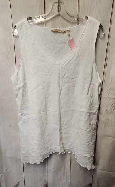 Soft Surroundings Women's Size L White Sleeveless Top