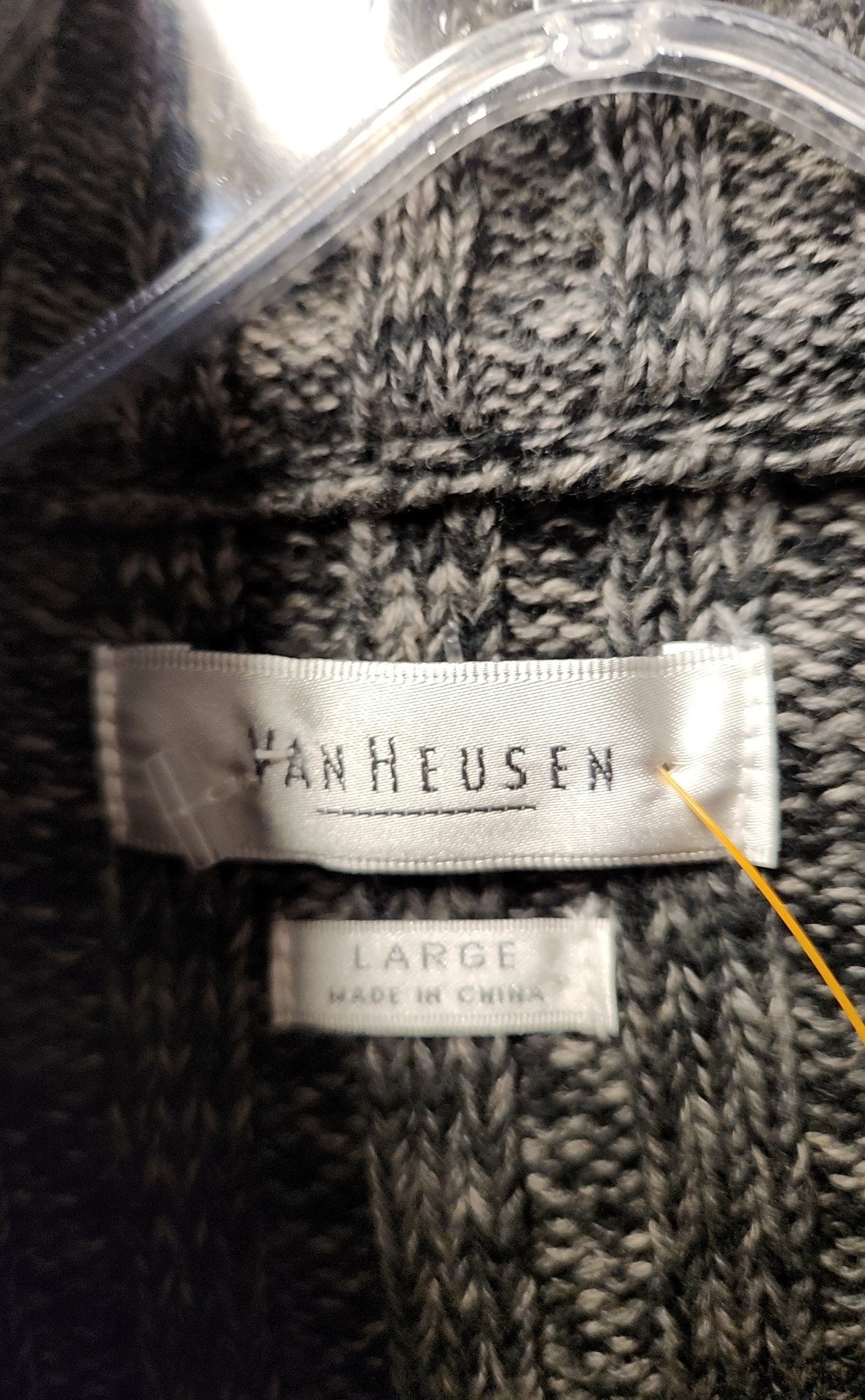 Van Heusen Men's Size L Gray Full Zip Sweater