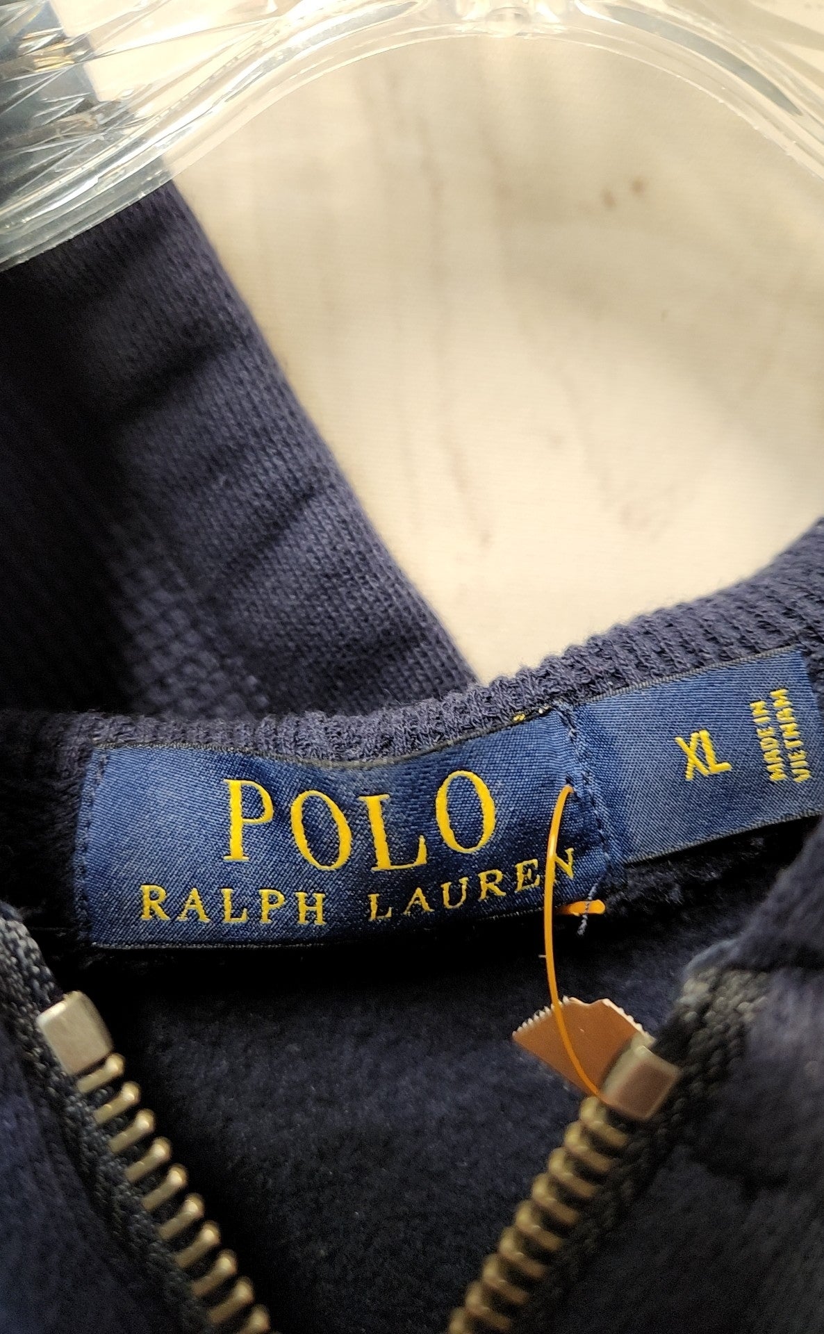 Polo by Ralph Lauren Men's Size XL Navy Full Zip Hooded Sweatshirt