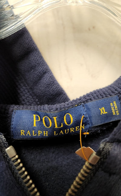 Polo by Ralph Lauren Men's Size XL Navy Full Zip Hooded Sweatshirt
