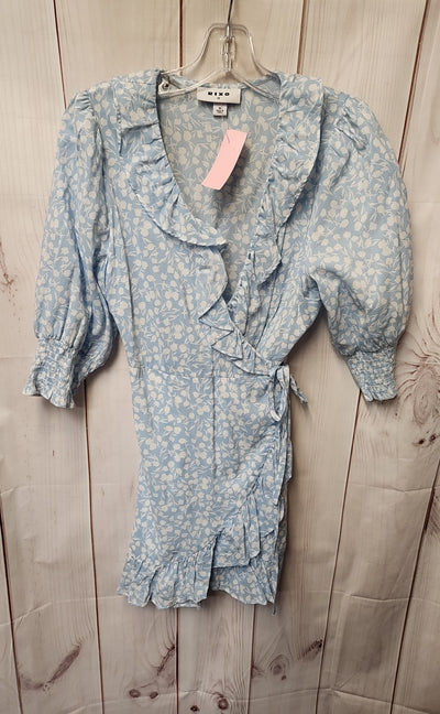 Rixo Women's Size M Light Blue Floral Dress