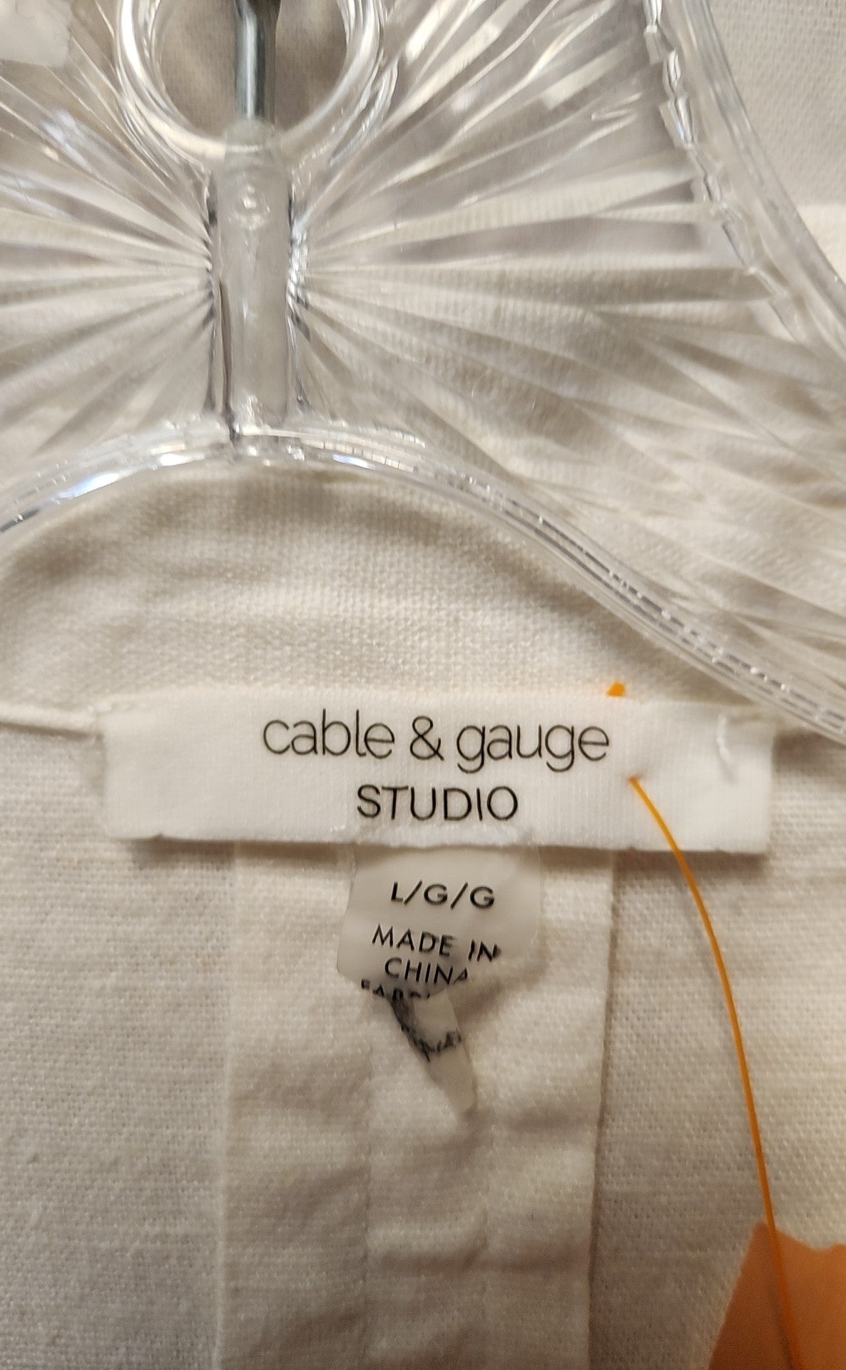 Cable & Gauge Women's Size L White 3/4 Sleeve Top
