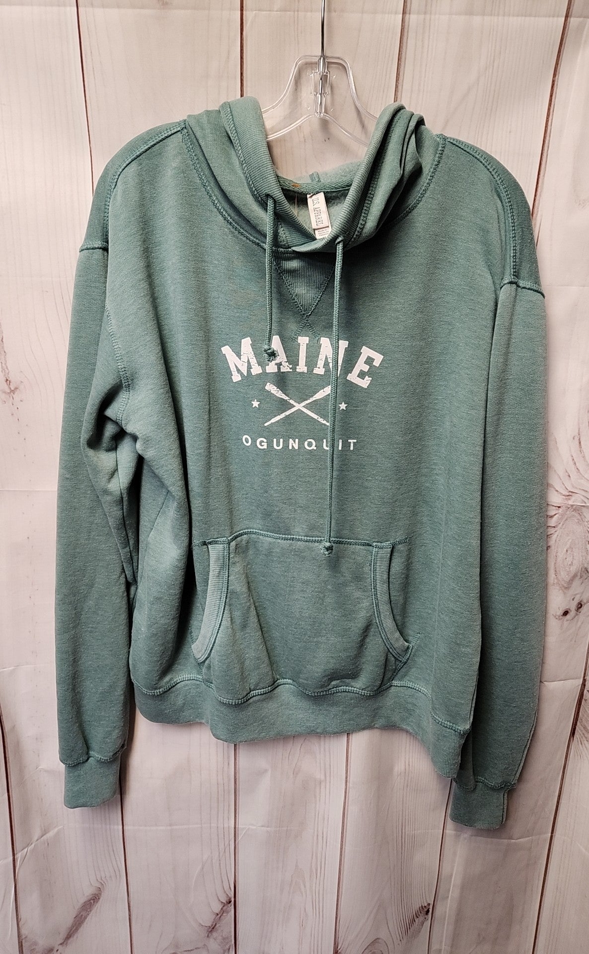 US Apparel Men's Size M Teal Sweatshirt Hoodie Maine Ogunquit