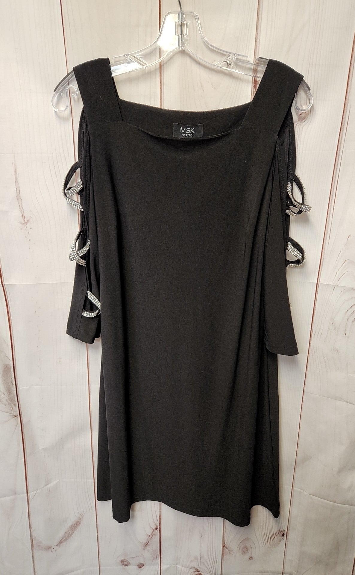 Msk Women's Size L Petite Black Dress