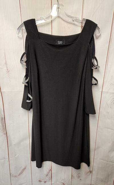 Msk Women's Size L Petite Black Dress