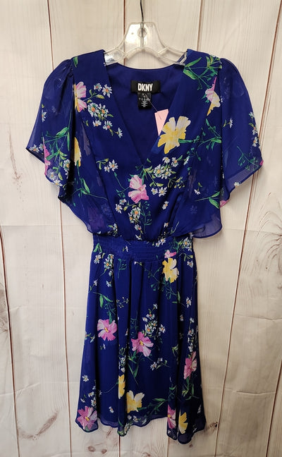 DKNY Women's Size 4 Blue Floral Dress