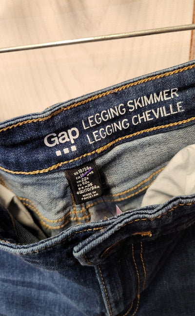 Gap Women's Size 34 (18/1X) Blue Denim Jeans Legging Skimmer Cheville Rips