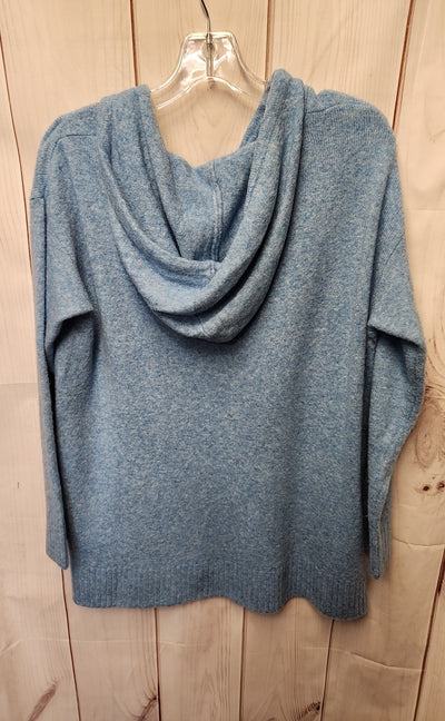 Lou & Grey Women's Size M Blue Hooded Sweater