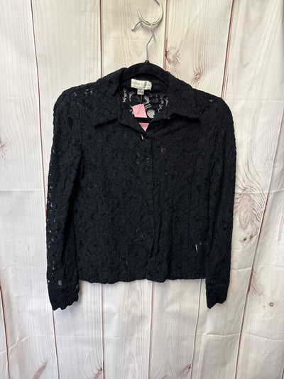 Olive & Oak Women's Size S Black Lace Floral Long Sleeve Top