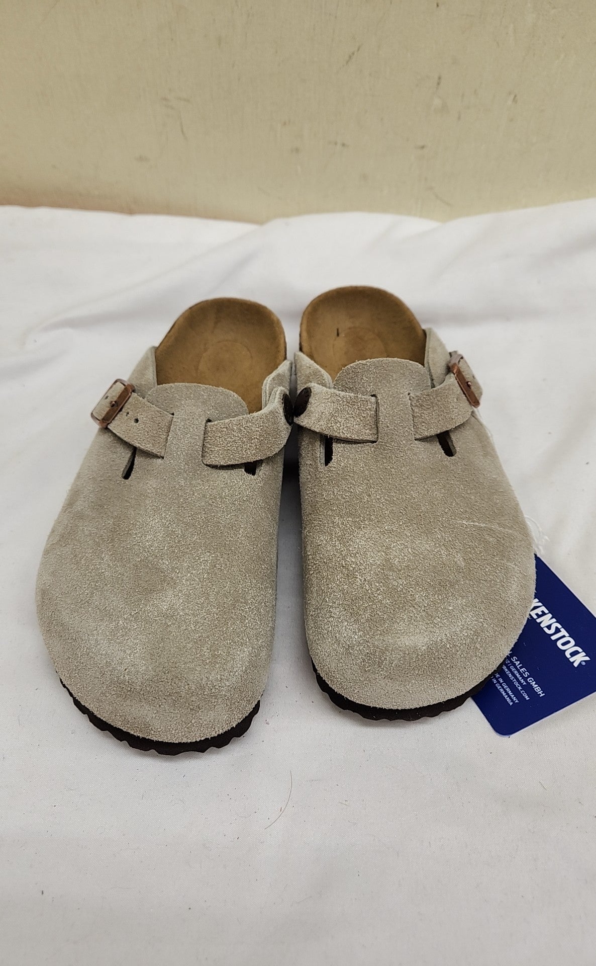 NWT Birkenstock Girl's Size 1 Taupe Boston Clogs Shoes