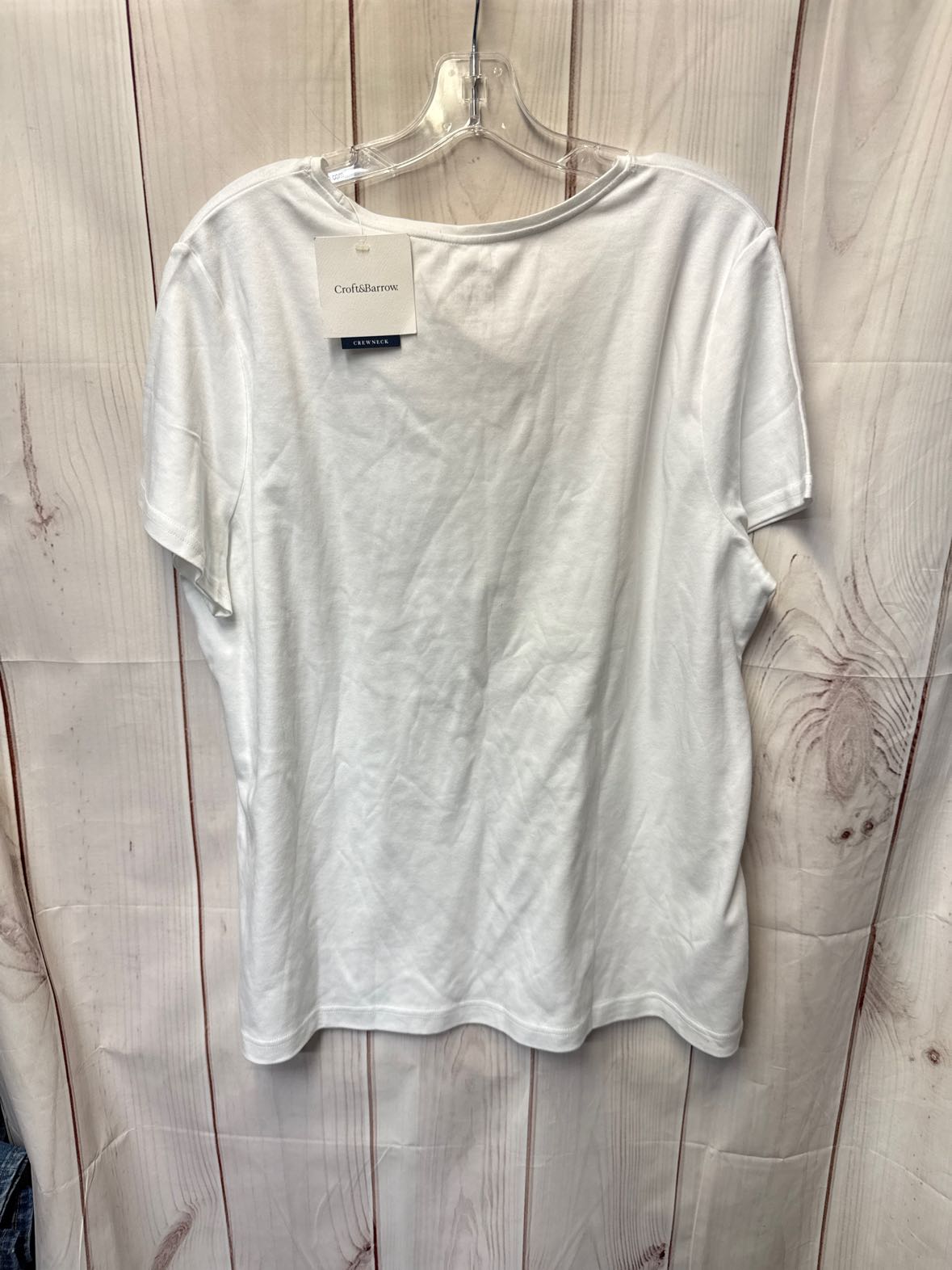 NWT Croft & Barrow Women's Size XXL White Short Sleeve Top
