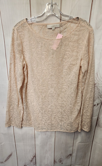 Loft Women's Size S Peach Long Sleeve Top