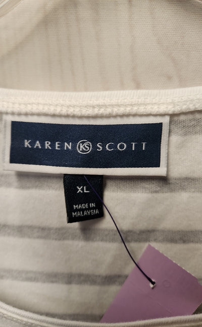 NWT Karen Scott Women's Size XL White Short Sleeve Top