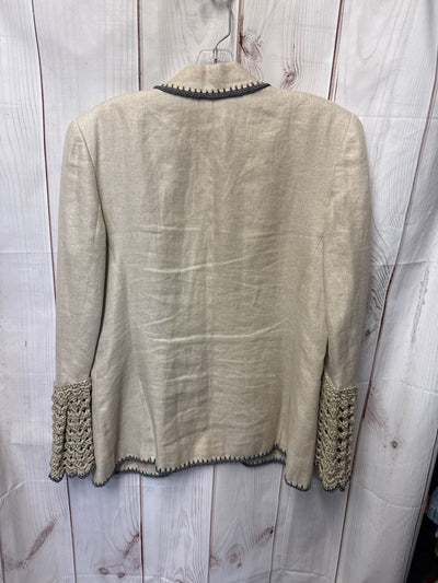 Liz Claiborne Women's Size 8 Petite Beige Crochet Jacket
