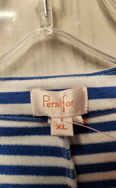 Persifor Women's Size XL White & Blue Cover-Up