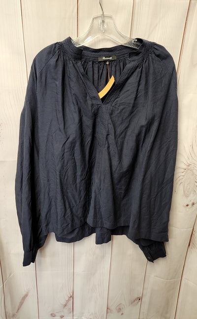 Madewell Women's Size L Navy Long Sleeve Top