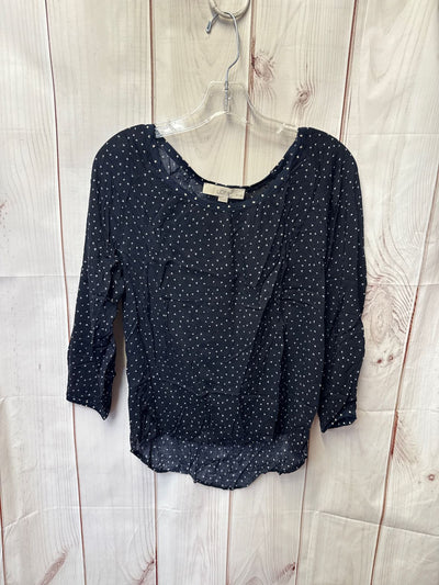 Loft Women's Size S Petite Black 3/4 Sleeve Top