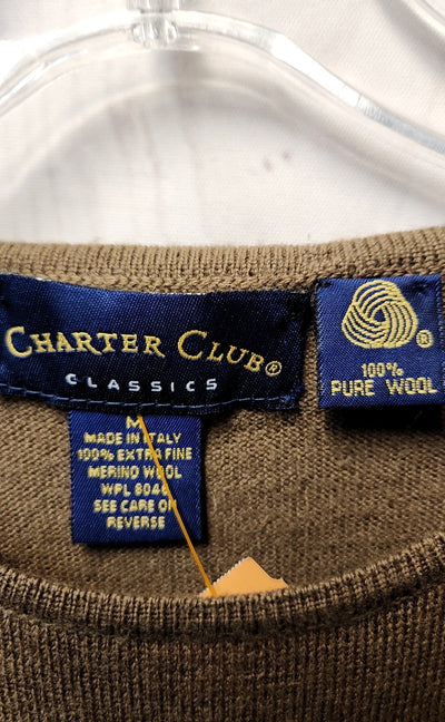Charter Club Women's Size M Brown Wool Sweater
