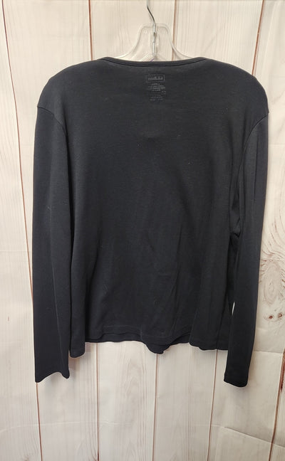 2PCS LL Bean Women's Size L Black Cardigan & Sleeveless Top Set