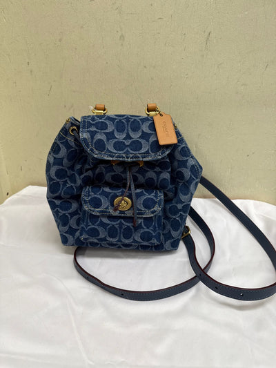 NWT Coach CJ833 Riya Backpack 21 In Signature Denim Blue  Backpack