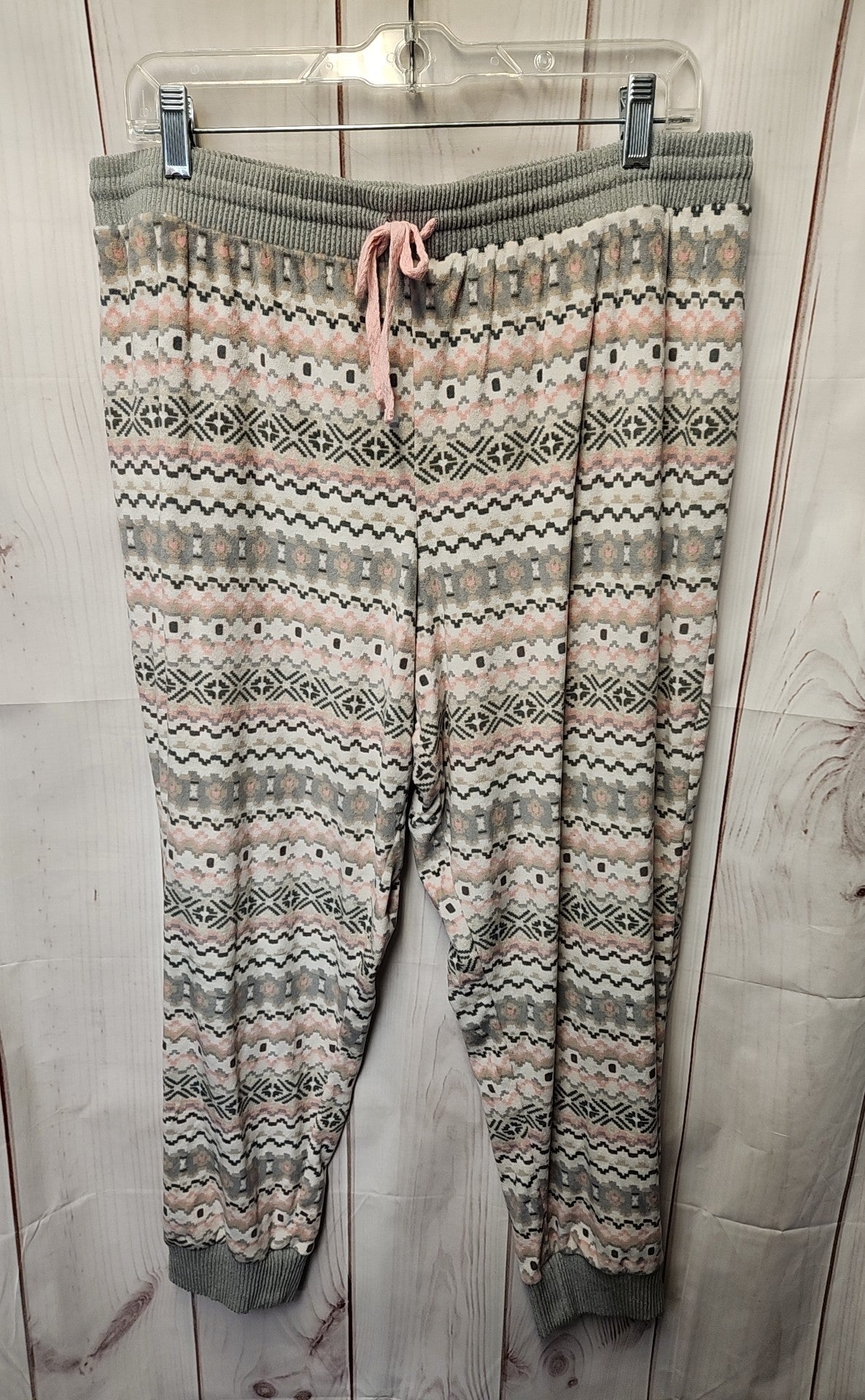 Cuddl Duds Women's Size XL Gray & Pink PJ Bottoms