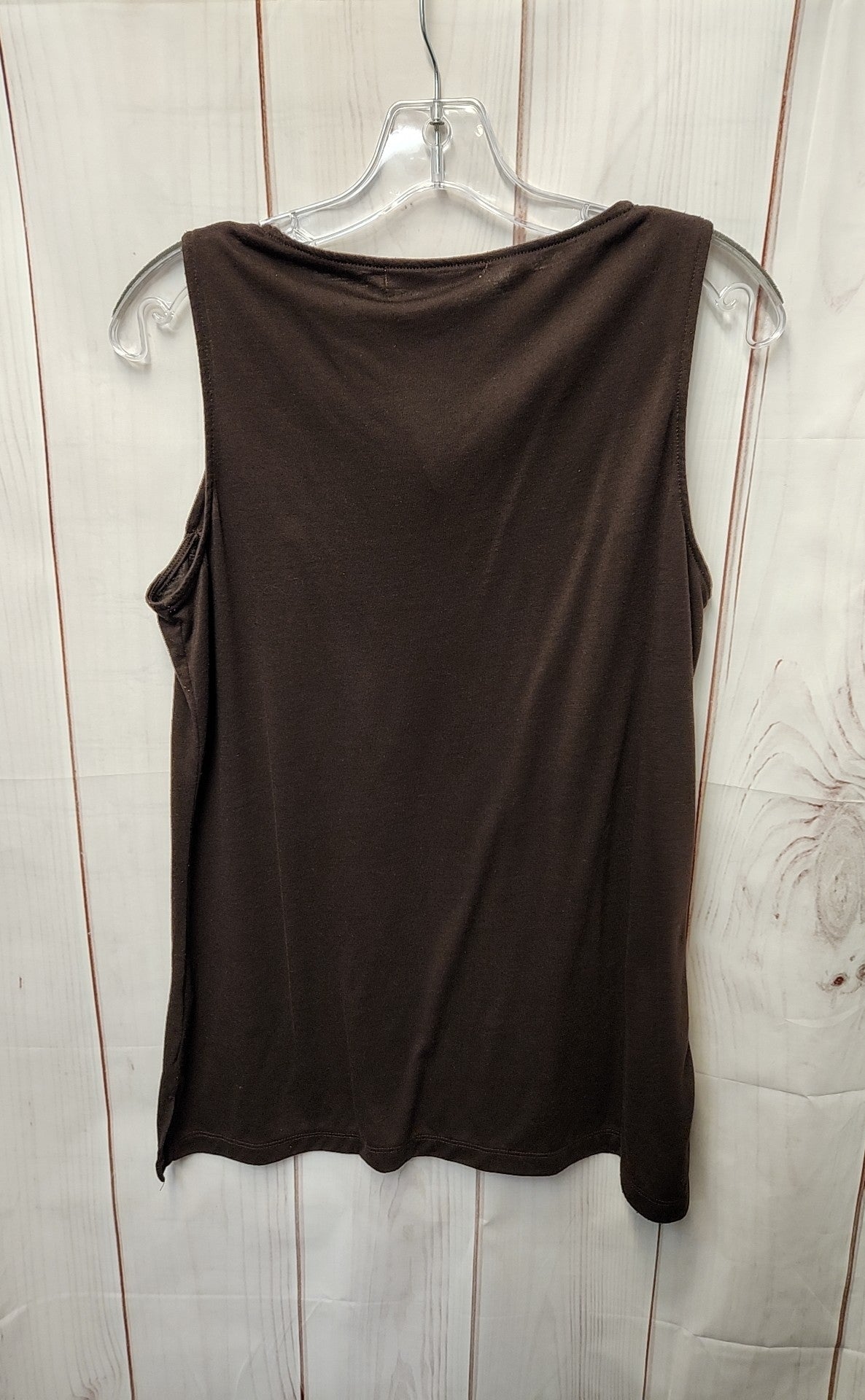 Debbie Morgan Women's Size M Brown Beaded Sleeveless Top