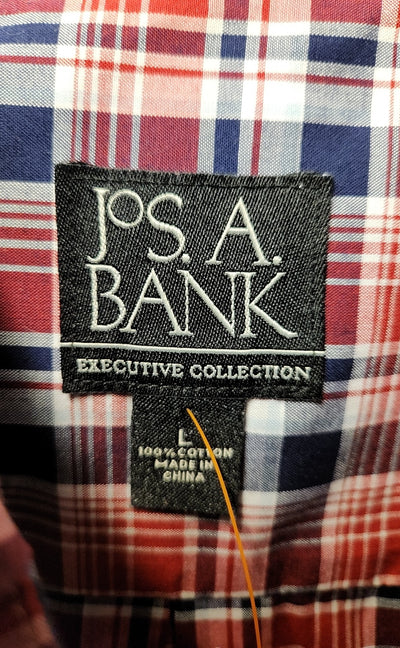 Jos A Bank Men's Size L Red & Blue Shirt