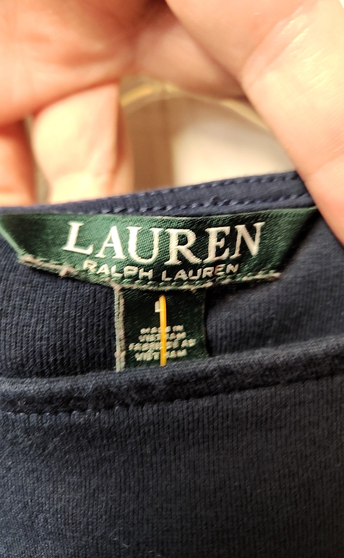 Lauren by Ralph Lauren Women's Size L Navy 3/4 Sleeve Top