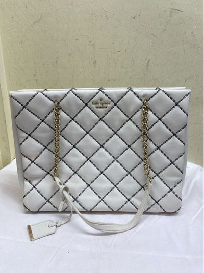 Kate Spade White Quilted Leather Tote Bag