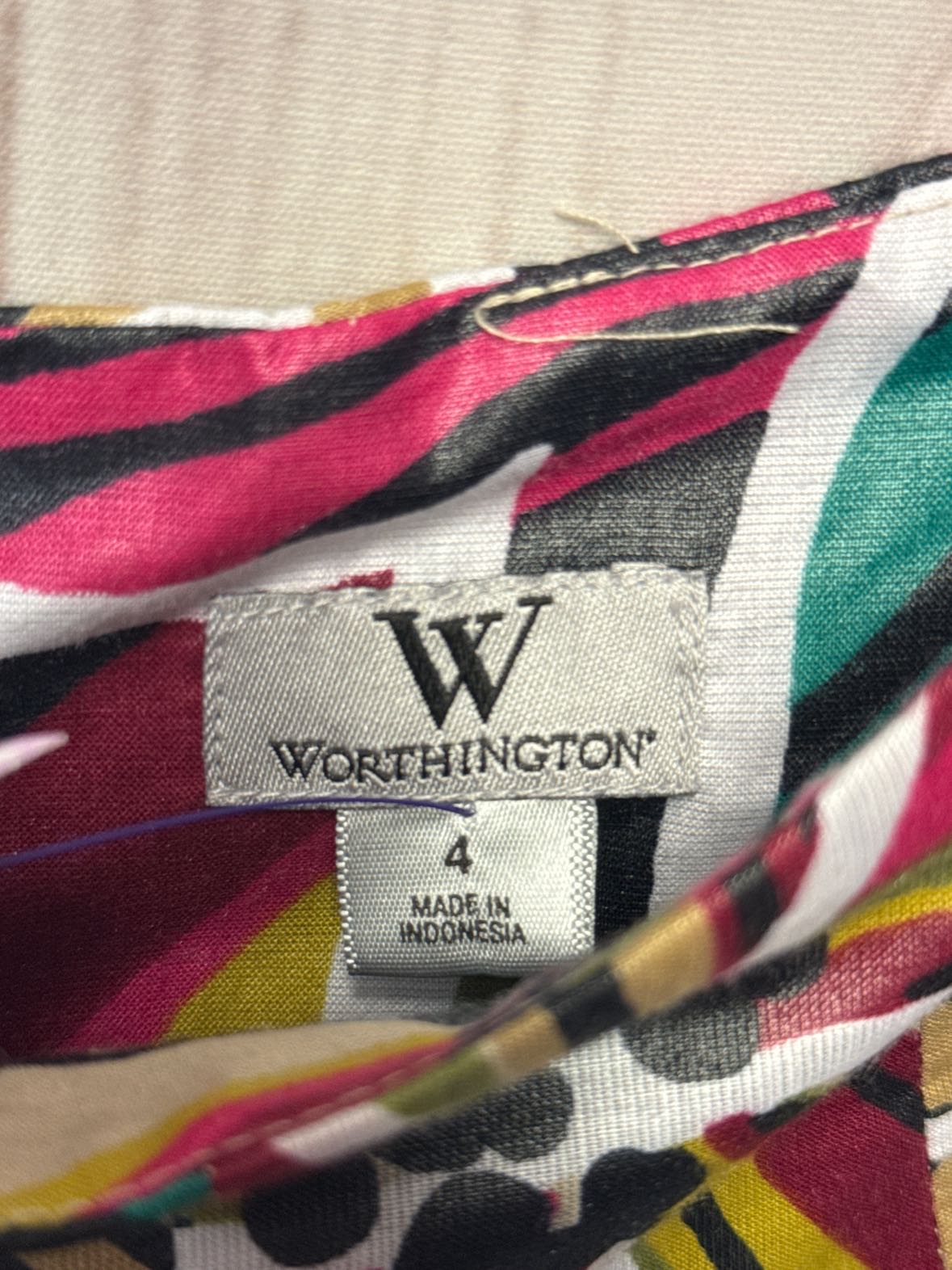 Worthington Women's Size 4 Green Floral Skirt