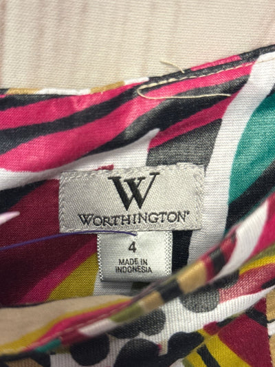 Worthington Women's Size 4 Green Floral Skirt