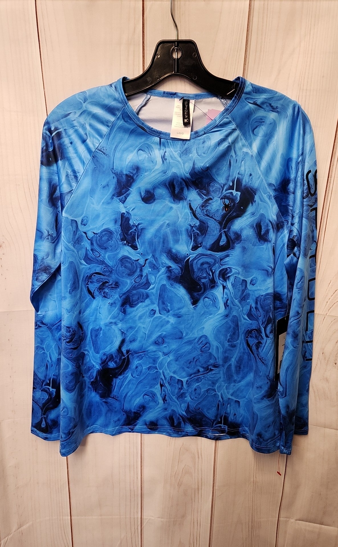 NWT Spyder Women's Size L Blue Long Sleeve Top UPF 30+