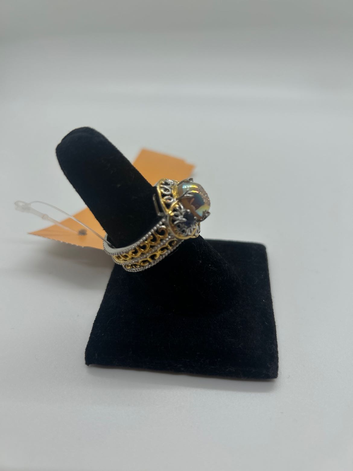 Ring Size 10 Gold & Silver Stainless Ring