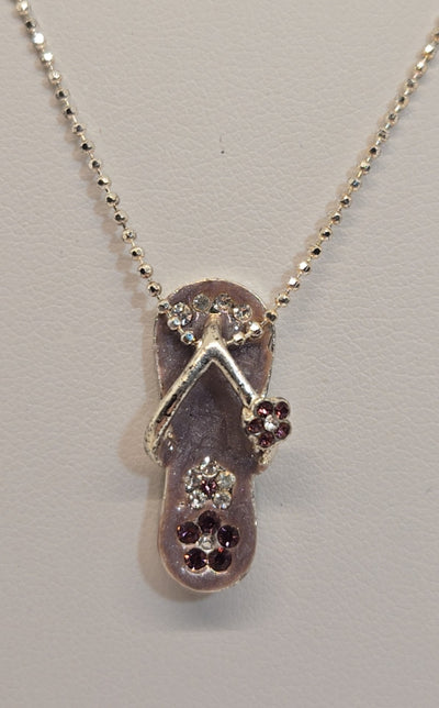 Flip Flop Necklace & Earrings Jewelry Set