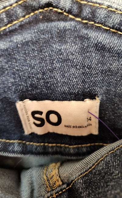 So Girl's Size 14 Blue Overalls