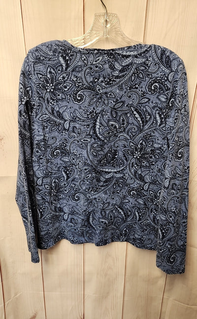 Talbots Women's Size M Blue Long Sleeve Top