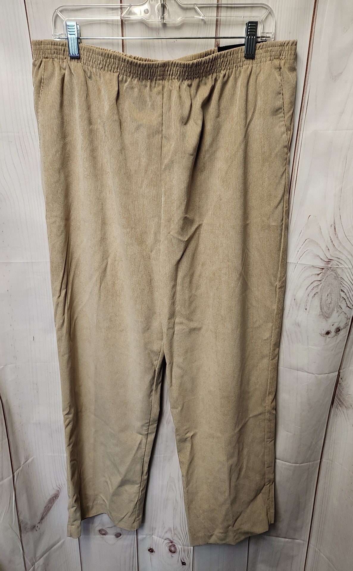 NWT Alfred Dunner Women's Size 16 Petite Beige Corduroy Pants