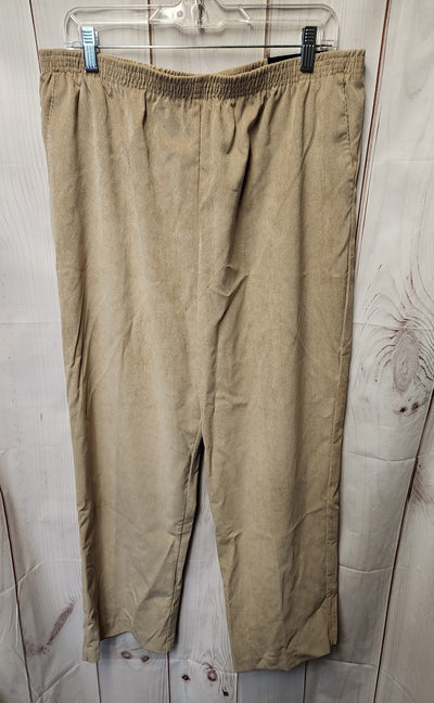 NWT Alfred Dunner Women's Size 16 Petite Beige Corduroy Pants