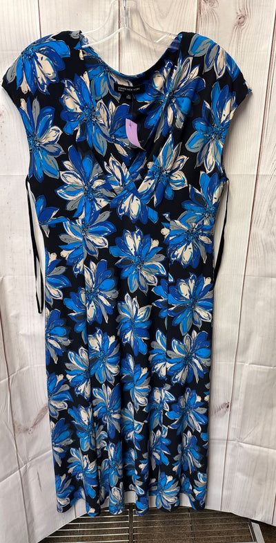 Jones New York Women's Size 14 Blue Floral Dress
