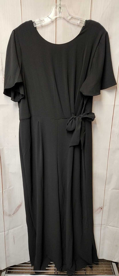 London Times Women's Size 16 Petite Black Jumpsuit